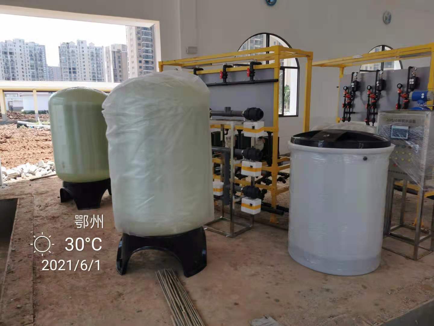 鄂州某水厂20T/H软化水设备